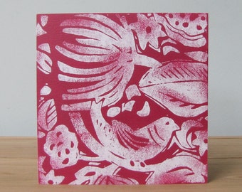 Card called Hidden Bird in red