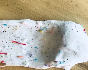 Birthday Cake Slime with Rainbow sprinkles charms and rainbow glitter!! HUGE BATCH!!