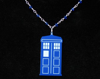 Doctor Who inspired Tardis necklace