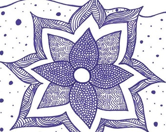 5x7 greeting card - purple flower