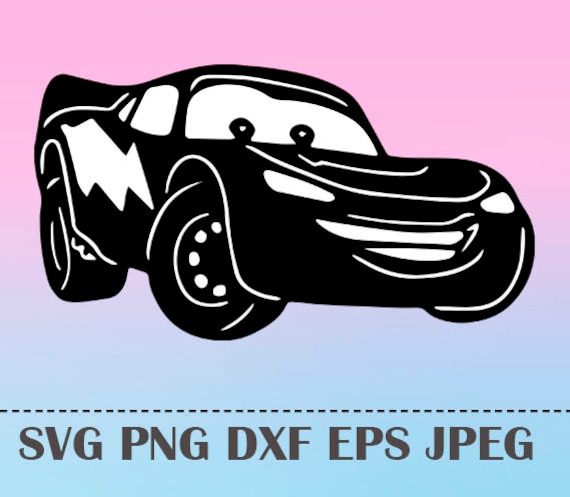 SVG Lightning McQueen Vector Layered Cut File Silhouette Cameo