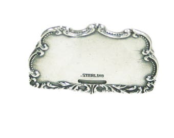Antique Repousse Sterling Silver Luggage Tag