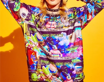 Dead End Kids cyberpunk print sweater