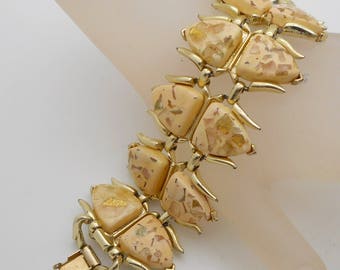 Vintage Coro Wide Confetti Lucite Bracelet
