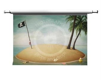 Pirate Island Printed Photography Backdrop : WALL ONLY