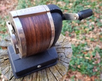AWESOME Vintage Boston Pencil Sharpener with Suction Mount for Desk or Wall - Works great!