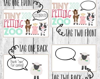 Farm Party Gift Labels/ Barnyard Animal Birthday Favor/ DIY Printable Goodie Goody Bag Tag/ Treat Topper/ Old MacDonald/ Instant Download