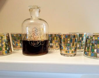 Set of 6 Gold Plated Low Ball Glasses
