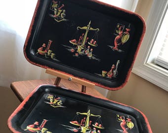 Vintage 1950's Apothecary Metal Trays