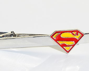 Superman Tie Clip, Superman Tie Bar, Superhero Tie Clip, Superman Accessory, Superman, Superhero, Fathers Day Gift, DC Comics, Geek Tie Clip