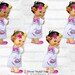Baby Girl Dress Mexican Embroidery Flower Head Wreath Hot Pink Orange Yellow Mexico | 4 Skin Tones | Clipart Instant Download