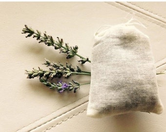 12 (one dozen)- Dried Lavendar in 3x4 Muslin Sachets