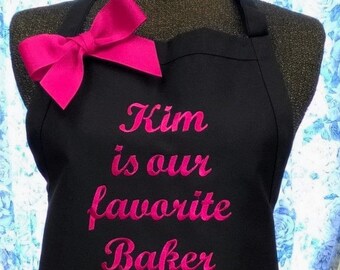 Personalized Quote Apron with Extra Lettering Above Pockets Monogrammed Gift