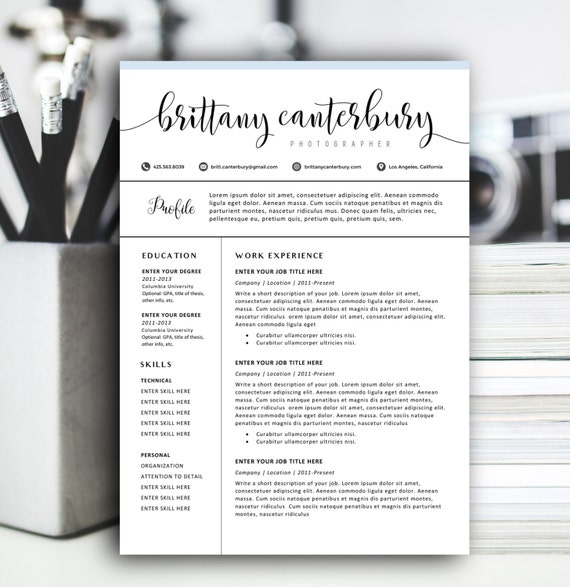 Modèle de CV moderne CV moderne Design pour mot page 1 2