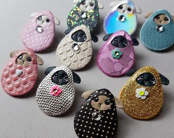 MYSTERY EGG LAMB - Spirit Animal Fabric Brooch - Lucky Dip