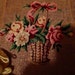 Victorian Needle Point Vintage Beautiful Basket of Flowers