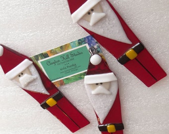 Santa Claus Ornament - Fused Glass