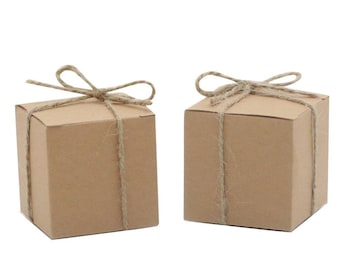 10 NATURAL KRAFT Boxes, 2 x 2 x 2 Kraft Gift Box, Favor Box, Gift Box, Gift wrap, Rustic Wedding