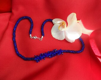 bright Royal blue glass beads handmade bracelet