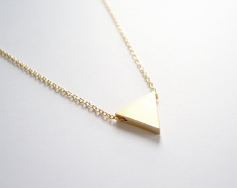 Geometric Triangle Necklace in Gold