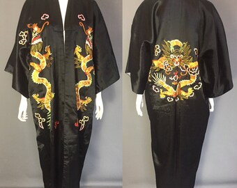 1920s kimono robe with gold bullion dragons