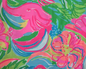 multi so a peeling poplin cotton fabric square 17"x17" ~ lilly pulitzer