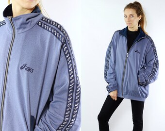 Shell Jacket Asics Jacket 90s Windbreaker Vintage Windbreaker Vintage Track Jacket 90s Asics Windbreaker Asics Track Jacket Asics Blue Top