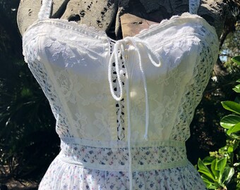 Vintage gunne sax dress,prairie dress, boho,hippie,festival,vintage dress