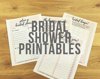 Chic Blush Bridal Shower Printables