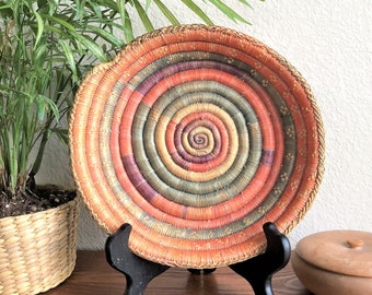 colorful handwoven basket / colorful basket / wall basket / basket tray