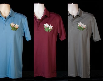 Cattleya Orchid Embroidered Polo Shirt
