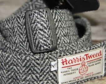 1.6'' Harris Tweed guitar strap. Handmade guitar strap in leather and Harris Tweed, adjustable guitar strap