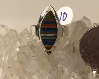 Rainbow Calsilica Party Ring Size 10