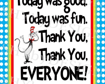 PRINTABLE Dr. Seuss Party Thank You Kit