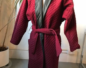 Betsey Johnson Punk Label quilted wrap jacket with batwing sleeves / One Size