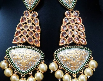 Jhumka earrings, Indian jewelry, Boho earrings, Ethnic earrings, Jhumka, Dangle, Pearl, Undian earrings, Pakistani jewelry, Jhumki, Boho.