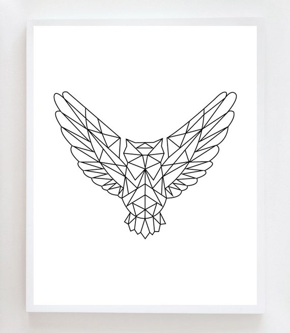 Items similar to Geometric Owl Wall Art Print on Etsy