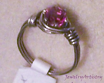 Wire Wrapped Ring - Gorgeous Handmade in Sterling Silver, Sz 6 by JewelryArtistry- R127