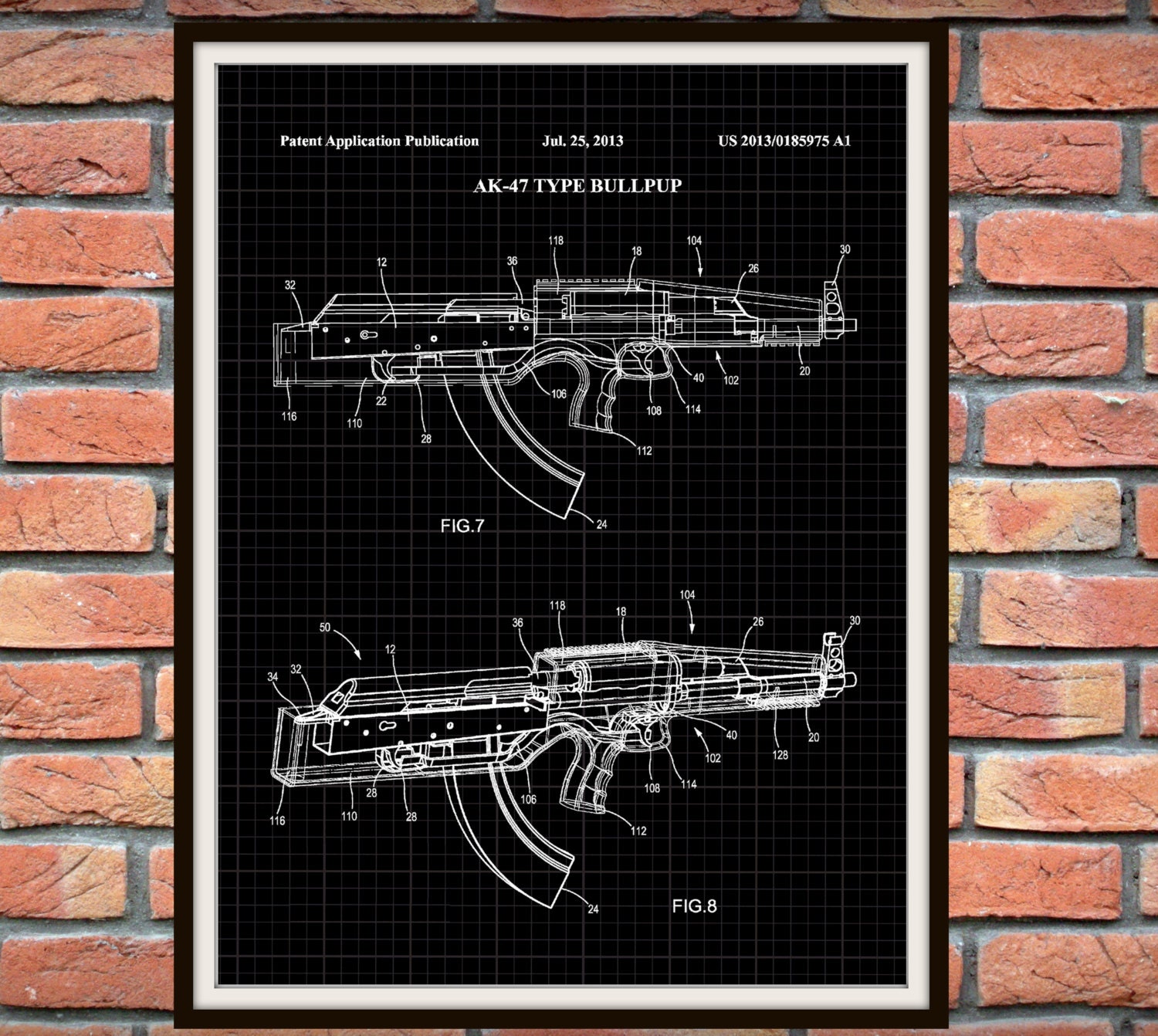 Ak-47 Patent Print - Bull-pup Assault Rifle Patent Print - Rifle Poster 