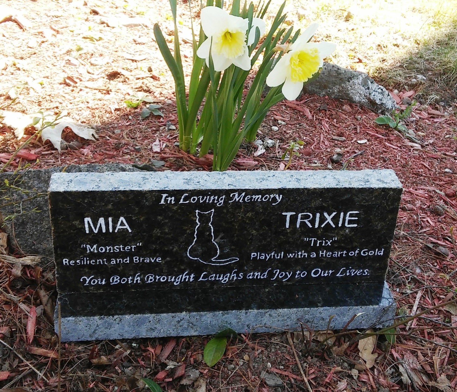 Custom Multi Pet Memorial Marker / Garden Stone 1-4 Pet