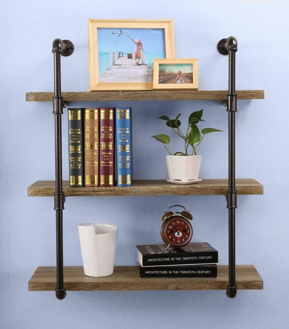Industrial Black/Brown Iron Pipe Ladder/Shelf/Shelving 3/4