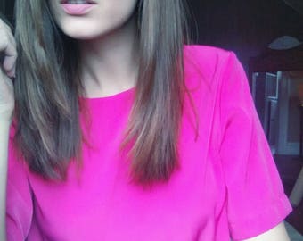 Vintage Notations Polyester Blouse in Pink size 12
