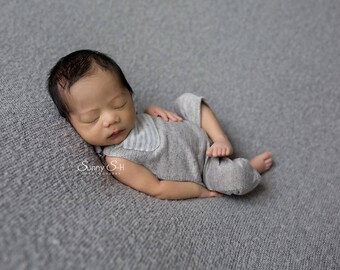 Newborn Photography Prop - Newborn Photo Prop - Boy Romper Prop - Grey White Newborn Prop Set - Baby Boy Prop - Newborn Photo Outfit