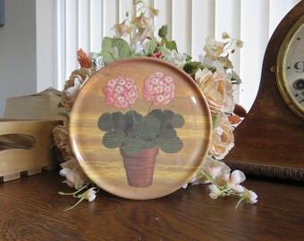 Clover leaf geraniums melamine tea pot stand/trivet