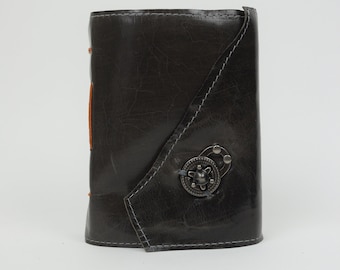 Leather Journal - Handmade paper with twist latch closure