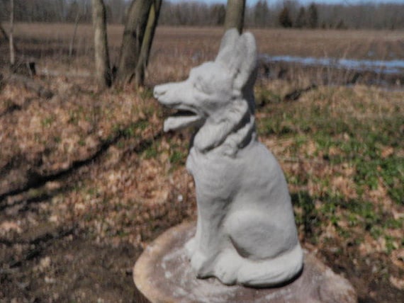 Cement 12 Tall German Shepherd Dog Garden Art Statue