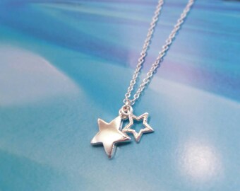 Sterling Silver Shooting Stars Necklace | Silver Star Jewellery | Lucky Stars | Star Charms | Minimalist Style | Gift for Her | Star Jewelry