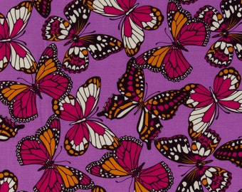 Josephine Kimberling OOP Fabric for Robert Kaufman - Hot Blossom Collection - Flutterby Kisses AJG-8886-206 in Sunset - One Yard