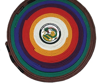 Ideal Karate Belt Display. Showcase your belts with this Martial Arts belt display by personalizing it with your own school patch or logo.