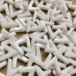 AVA Beads White Two Hole Hand Pressed Czech Pressed Glass 10x4mm 20 beads